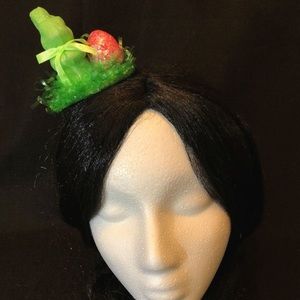 Green Bunny and Pink Egg Easter Fascinator
